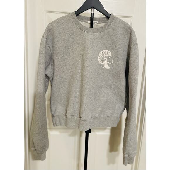 Good American Tops - Good American Sweatshirt Women’s Sz 2 M Zodiac Aries Gray Crew Neck Cropped